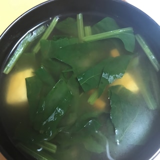 豆腐とほうれん草の豆板醤スープ